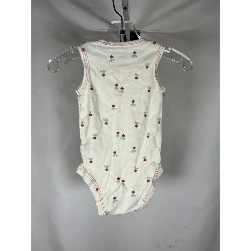 Carters Baby Girls Ivory Beet Print Sleeveless Bodysuit‎ One Piece 6 Months